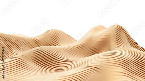Obraz Smooth Beige Sand Dunes with Undulating Waves and Organic Patterns on Transparent Background