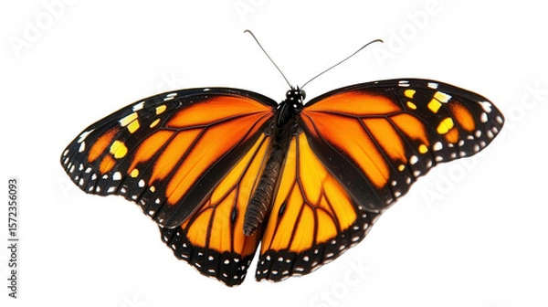 Fototapeta Vibrant monarch butterfly background isolated on a Transparent background, PNG file.
