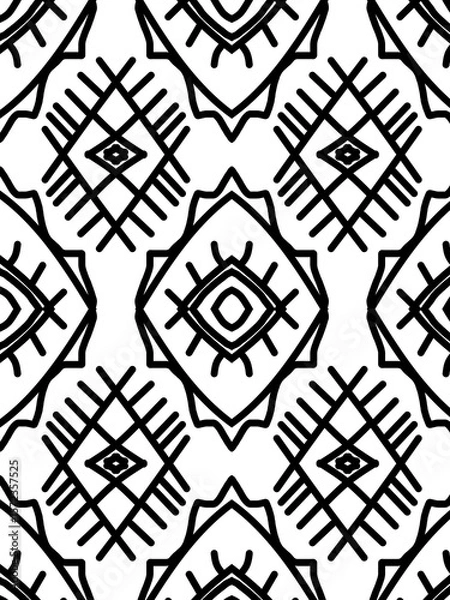 Fototapeta Abstract black and white geometric pattern, eye design, modern graphic