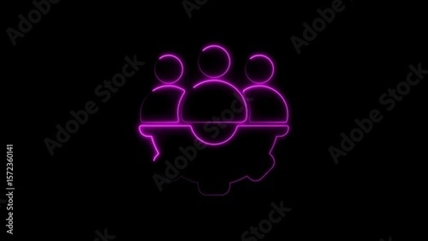 Fototapeta Glowing neon teamwork concept symbolizing collaboration and shared goals