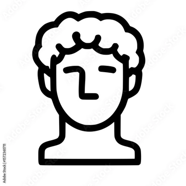 Fototapeta Minimalist Line Art Man Face Portrait Head Simple Character Icon
