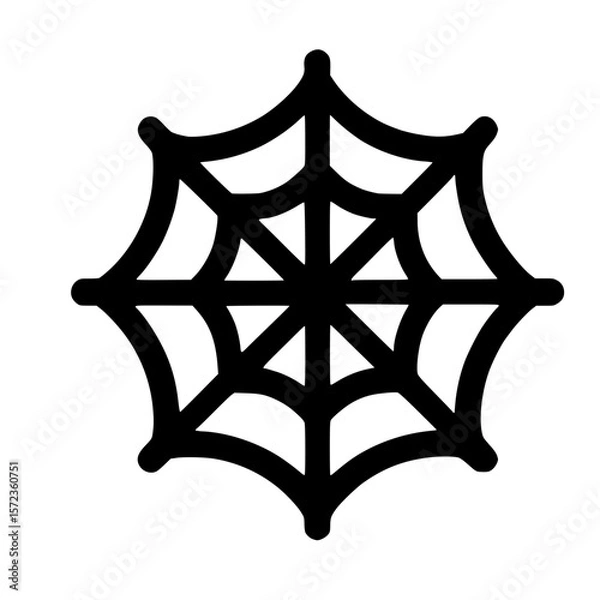 Fototapeta Simple Line Spiderweb Icon Creepy Element Halloween Web Outline Design