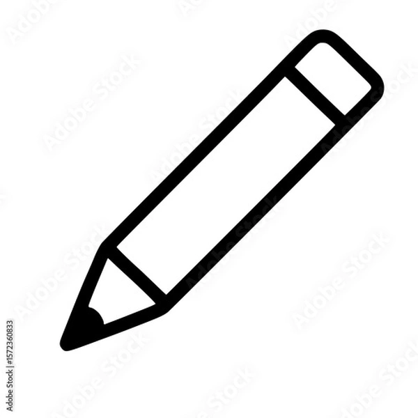 Fototapeta Simple Outline Pencil Stationery Tool Equipment Object Icon Symbol