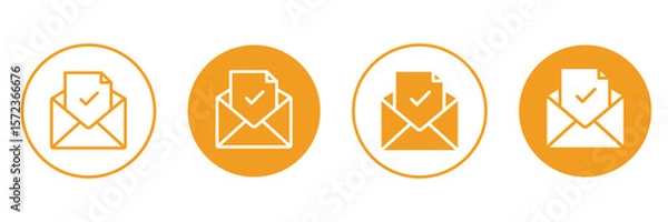 Fototapeta A illustration of a black envelope icon on a white background. E mail icon set.  eps 10 