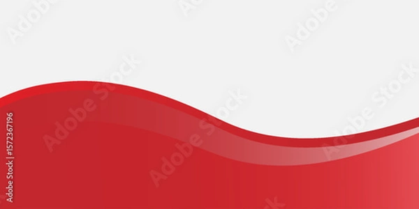 Fototapeta Red Wave on White Background Simple curve background for business with space for text