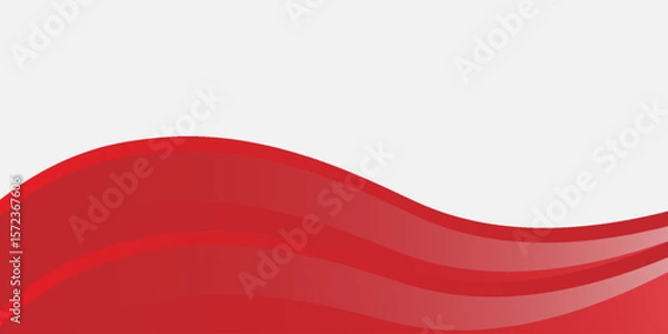 Fototapeta Red Wave on White Background Simple curve background for business with space for text