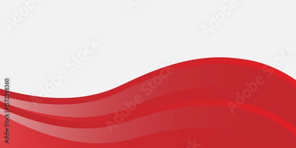 Fototapeta Red Wave on White Background Simple curve background for business with space for text