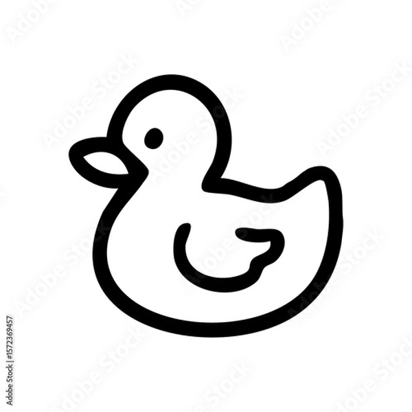 Obraz アヒル　線画　手書き