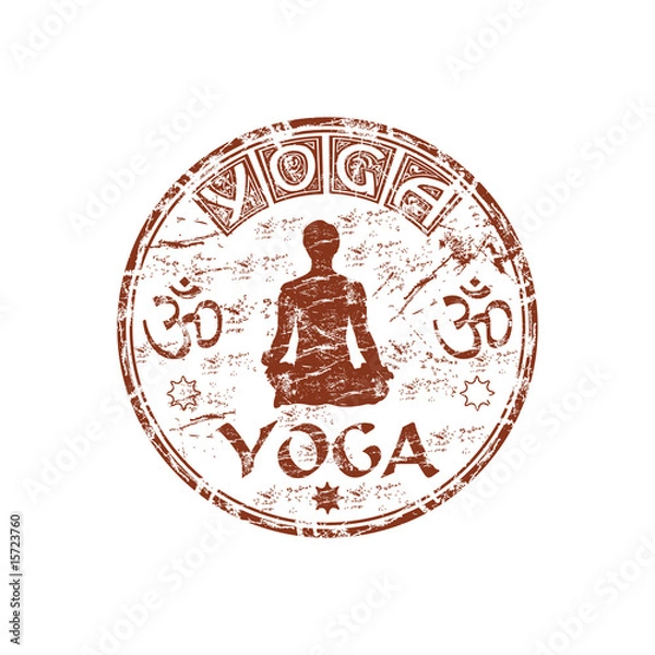 Obraz Brown grunge yoga rubber stamp