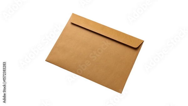 Fototapeta large a4 blank brown envelope isolated on transparent background	