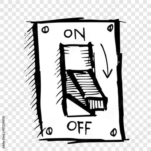 Obraz Doodles single wall light switch