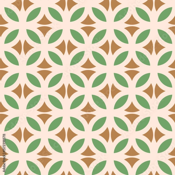 Fototapeta Arabian cultural motif with geometric floral elements. Saudi traditional seamless pattern. Vector illustration in Islamic ornamental style. Vector