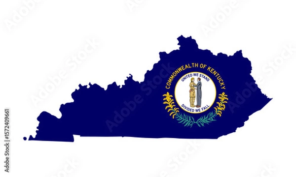 Obraz Kentucky state flag map