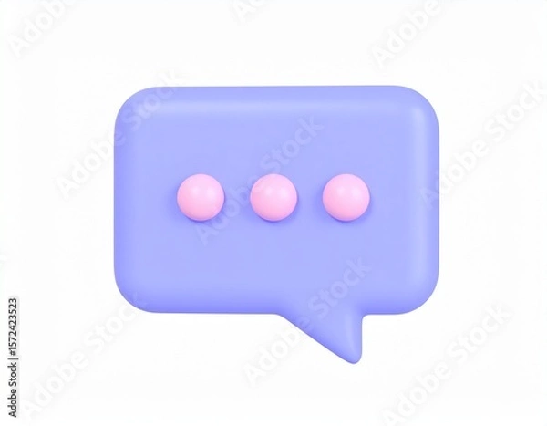 Fototapeta message 3d rendering isolated on white background cartoon plastic style icon