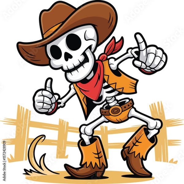 Obraz Dabbing Skeleton Cowboy