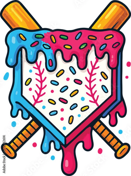 Obraz Melting Baseball Dripping Paint