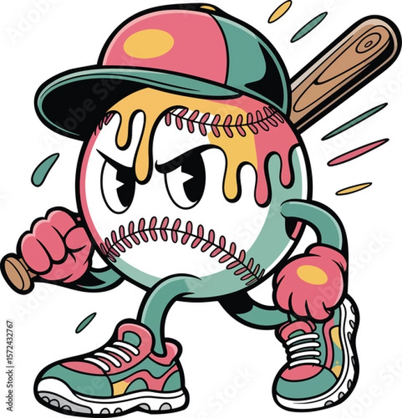 Obraz Melting Baseball Dripping Pastel Pattern