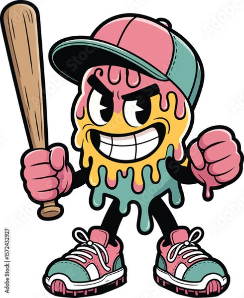 Obraz Melting Baseball Dripping Pastel Pattern