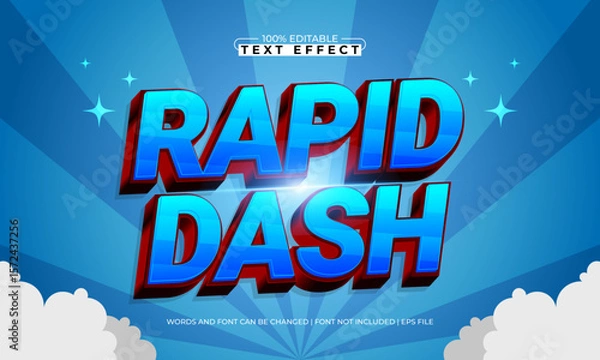 Fototapeta rapid dash editable text effect with a fast and speed text style
