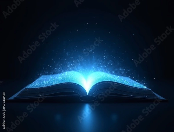 Fototapeta Open Book Digital Glow