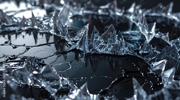 Obraz "Cracked Ice on Midnight Ink" 