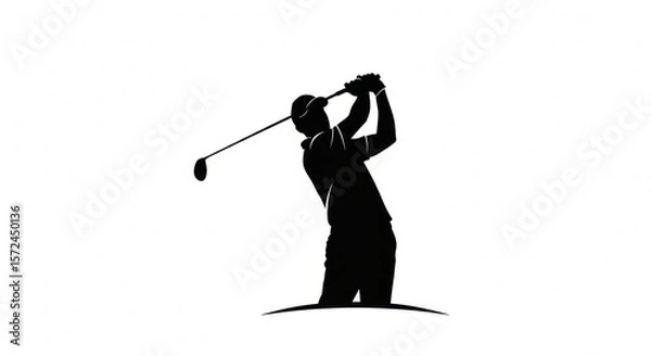 Obraz Silhouette of a Golfer in Action