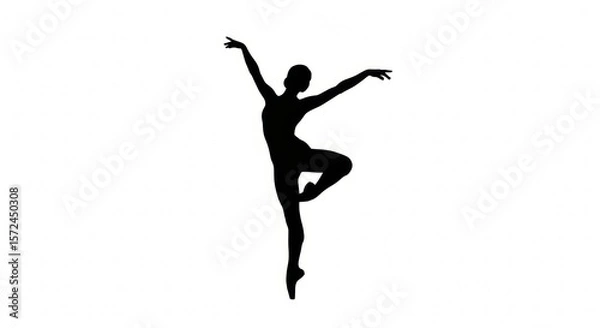 Obraz Graceful Ballerina Silhouette in Pointe Position