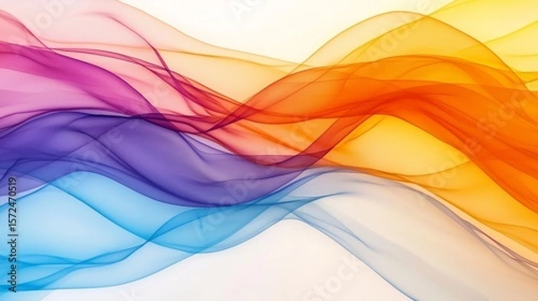 Fototapeta Abstract Art Piece with Flowing Lines in Vibrant Colors of Purple, Blue, and Orange