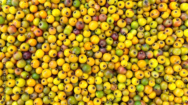 Fototapeta Close up of yellow and green jujube fruits for background.