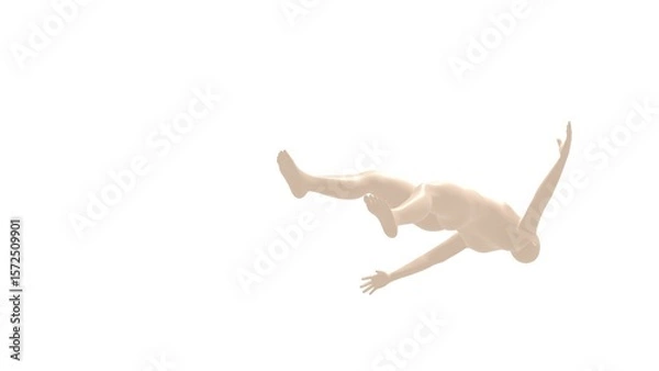 Fototapeta The Human Element: Minimalist Motion and Emotion floating and reaching through the Light