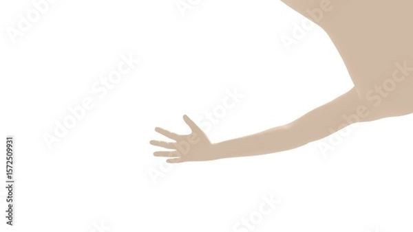 Fototapeta The Human Element: Minimalist Motion and Emotion floating and reaching through the Light