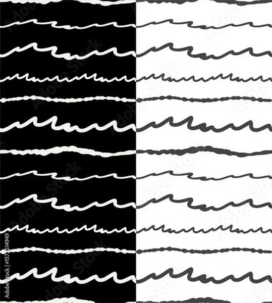 Obraz stripes hand drawn line seaml...