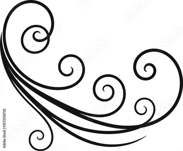 Fototapeta 
Vintage Filigree Swirls, calligraphy font style Decorative Elements, Text Ornaments curly thin line swings swashes, Flourishes Swirls, text divider, flourish Swirl ornament stroke, scroll design