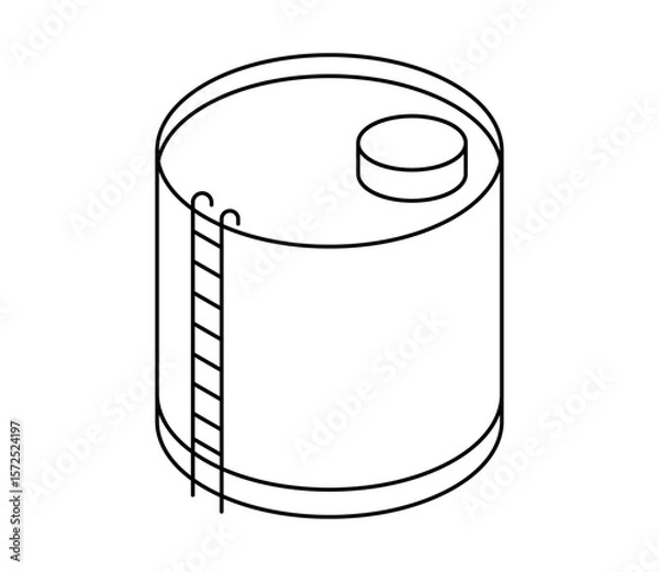 Obraz シンプルなタンクのアイソメイラスト　ベクター
