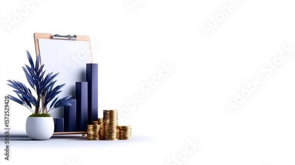 Obraz Earnings quarterly for the year. Profit statistics for four quarters per year. Summing up making plans for the next year. Evaluation and forecasting. Financial performance review yearly