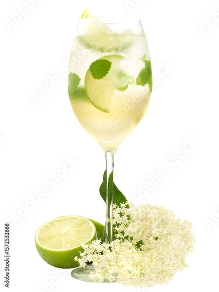 Fototapeta Hugo Cocktail isolated on transparent PNG background