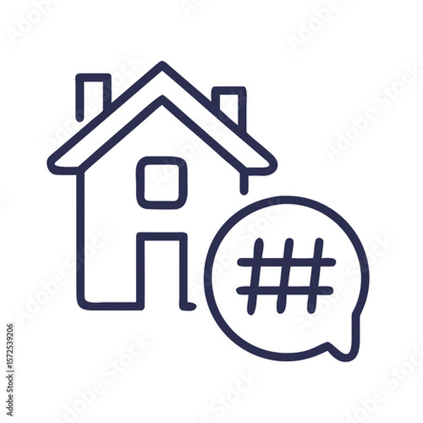 Obraz House with hashtag inside speech bubble