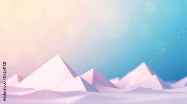 Obraz Vector Mountains with Blurred Bokeh.