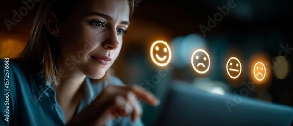 Fototapeta Exploring user engagement metrics and emotional analytics on digital platforms