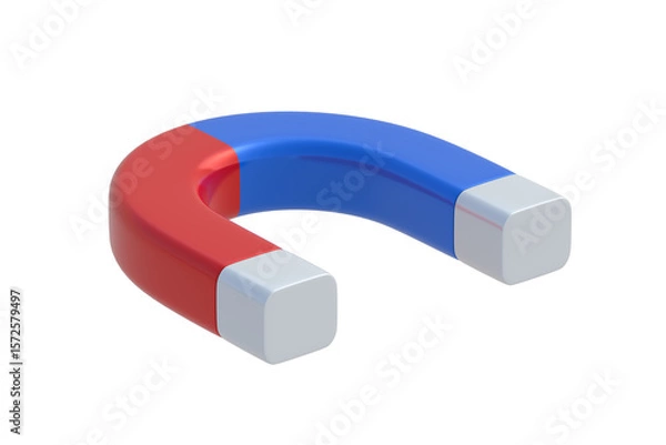 Fototapeta Magnet isolated on white background. 3d render