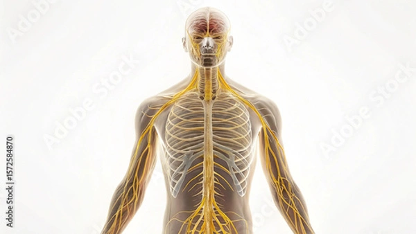 Obraz Human nervous system on white background 
