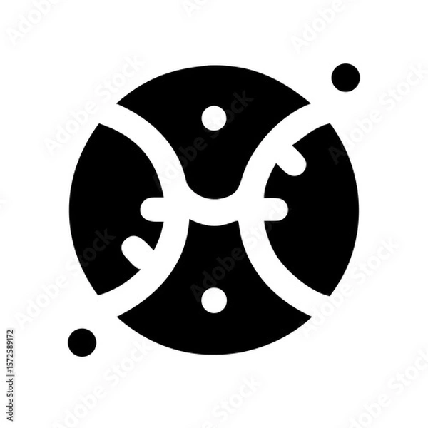 Obraz Minimal black icon representing a zodiac sign with stylized lines and curves, used in astrology, horoscopes, and celestial themes.
