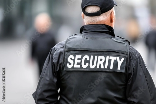 Fototapeta Security guard in the street. Ai Generative