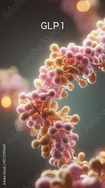 Fototapeta Exploring the molecular structure of GLP-1 and its impact on weight loss and obesity management strategies