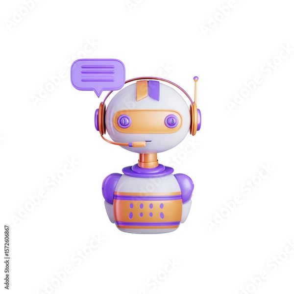 Fototapeta Robot figure is depicted with smooth pastel-colored textures