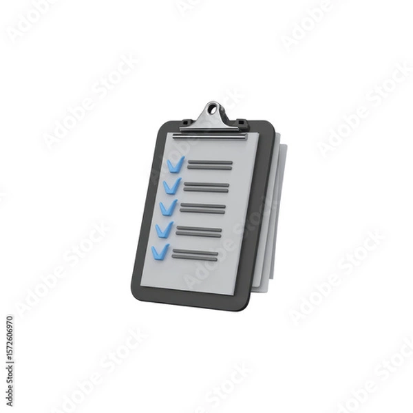 Fototapeta Clipboard containing a checklist of tasks