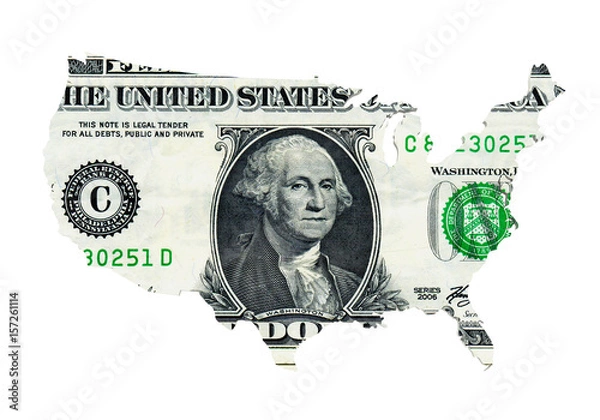 Obraz US Dollar Map Isolated