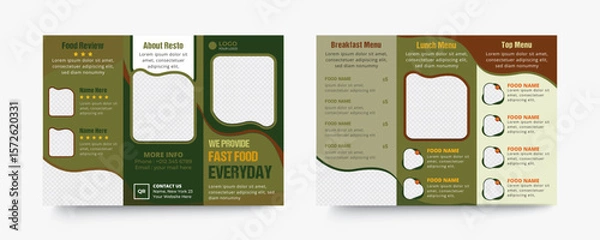 Obraz Restaurant trifold menu design template