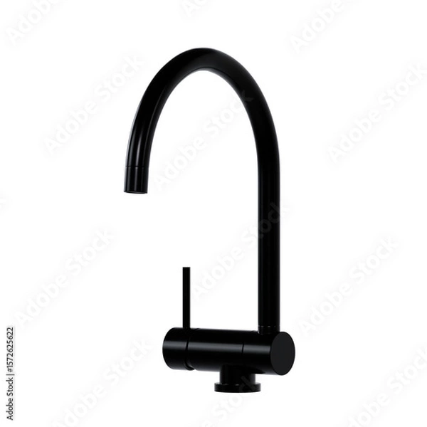 Obraz Modern kitchen faucet in matte black