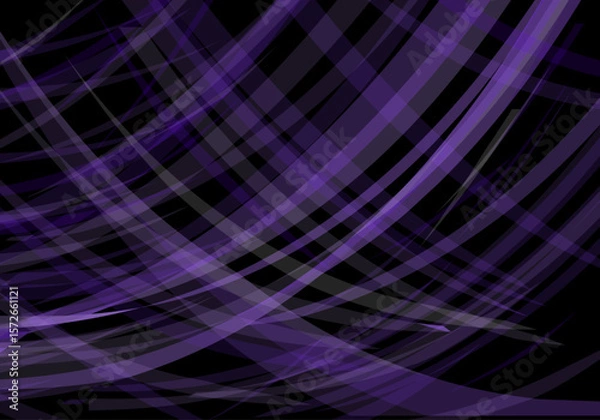 Fototapeta Fondo de franjas violeta entrecruzadas sobre fondo negro